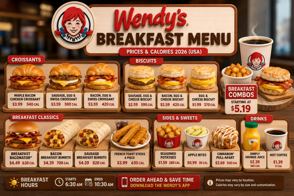 Wendy’s Breakfast Menu